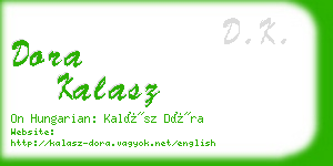 dora kalasz business card